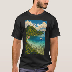 Solomon Islands Illustration Travel Art Vintage T-Shirt