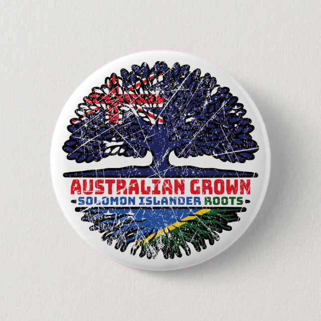 Solomon Islands Islander Australian Australia flag Button (Front)