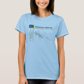 Solomon Islands Map + Flag + Title T-Shirt