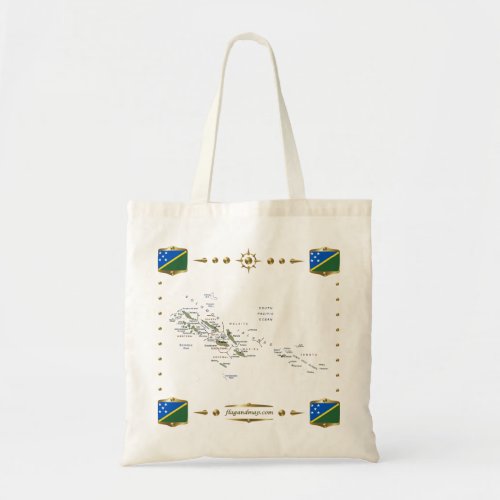 Solomon Islands Map  Flags Bag