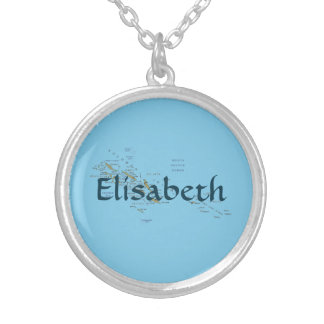 Solomon Islands Map + Name Necklace