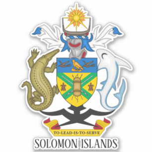 Solomon Islands National Coat Of Arms Patriotic Sticker