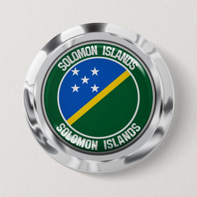 Solomon Islands Round Emblem Button (Front)