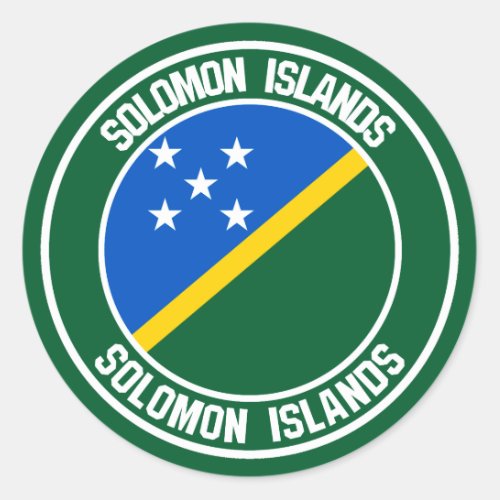 Solomon Islands Round Emblem Classic Round Sticker