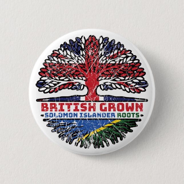 Solomon Islands Solomon Islander British UK Tree Button (Front)