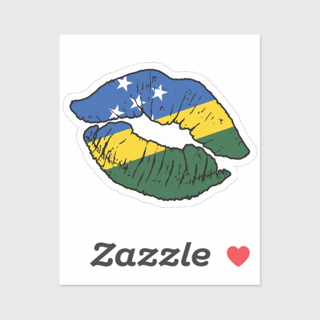 Solomon Islands Solomon Islander Lipstick Love Sticker (Sheet)