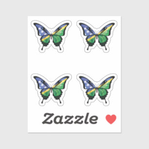 Solomon Islands Swallowtail Butterfly Flag Sticker