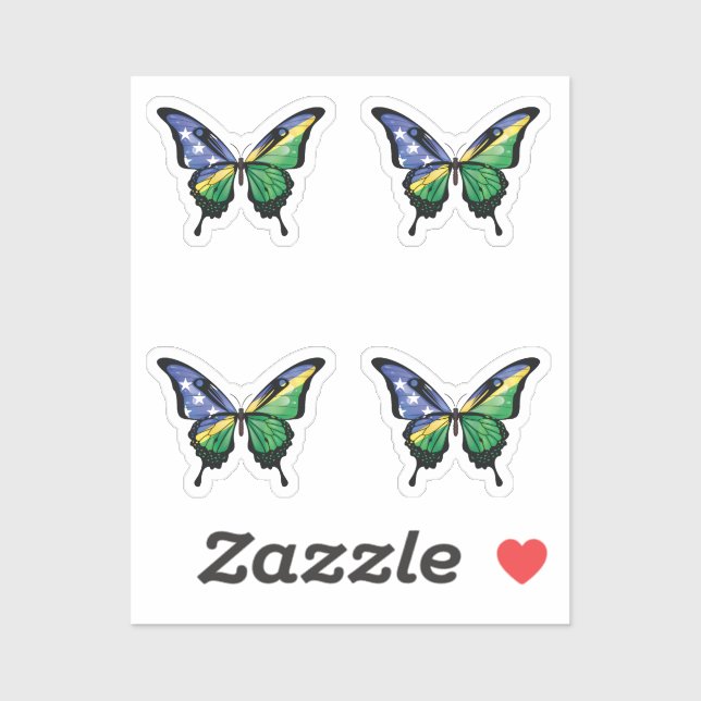 Solomon Islands Swallowtail Butterfly Flag Sticker (Sheet)