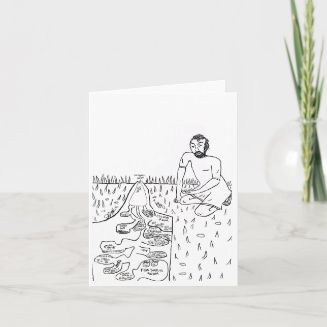 Solomon Observing Ants 🐜  Letterpress Thank You Card (Front)