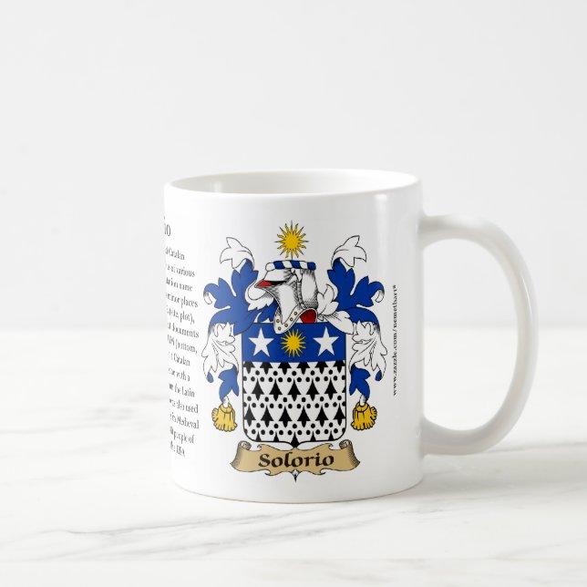 Solorio, the Origin, the Meaning and the Crest Coffee Mug (Right)