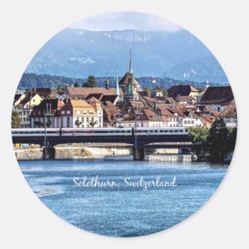 Solothurn Switzerland scenic photograph Classic Round Sticker