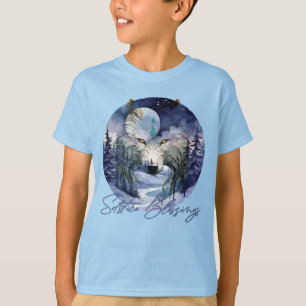 Solstice Blessings Winter Wolf Moonlight Woods T-Shirt