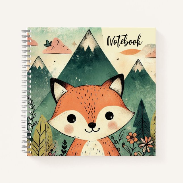  Solstice Fox – Sunset in the Cactus Wilds Notebook (Front)