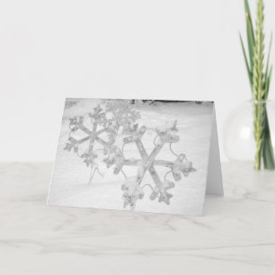 Solstice & New Year's: Snowy Snowflakes Holiday Card