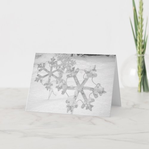 Solstice  New Years Snowy Snowflakes Holiday Card