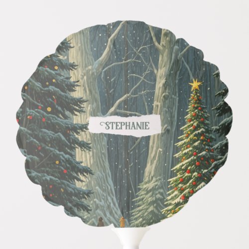 Solstice Spruce Personalized Christmas  Balloon