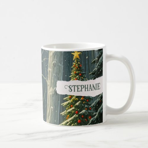 Solstice Spruce Personalized Christmas  Coffee Mug