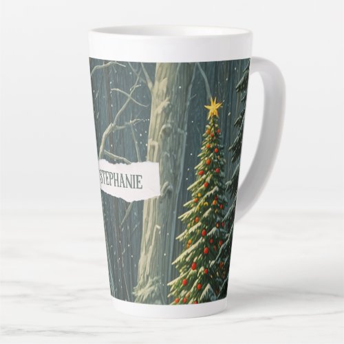 Solstice Spruce Personalized Christmas  Latte Mug