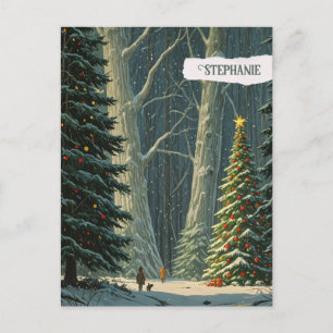 Solstice Spruce Personalized Christmas Postcard