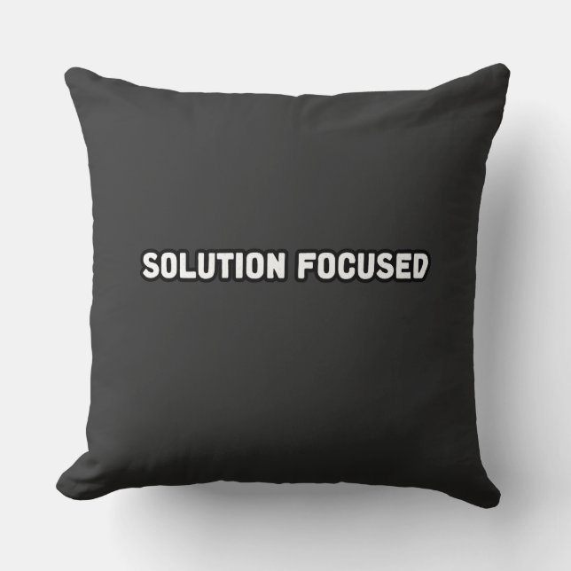 Solution Focused Problem Solver Efficiency Progres Throw Pillow (Front)