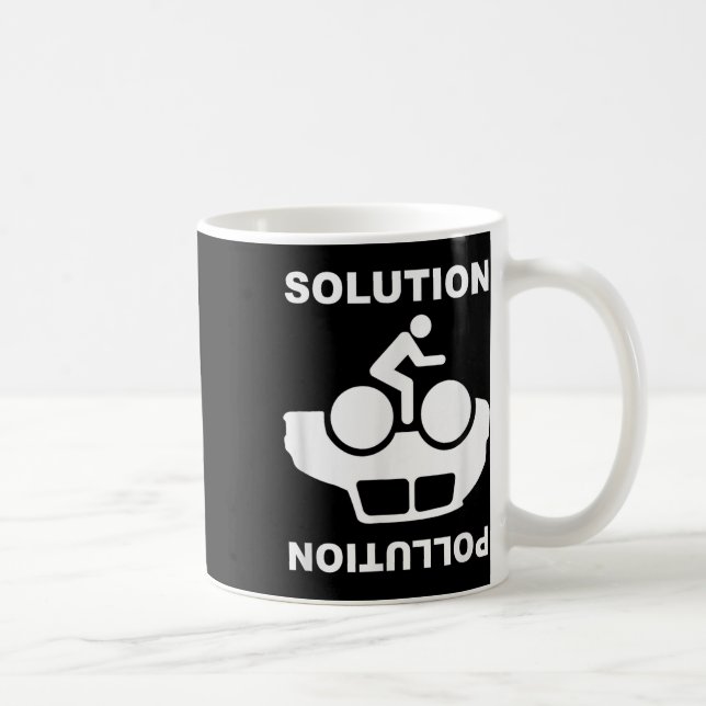 Solution Pollution Bicycle Bike Environmental Prot Coffee Mug (Right)