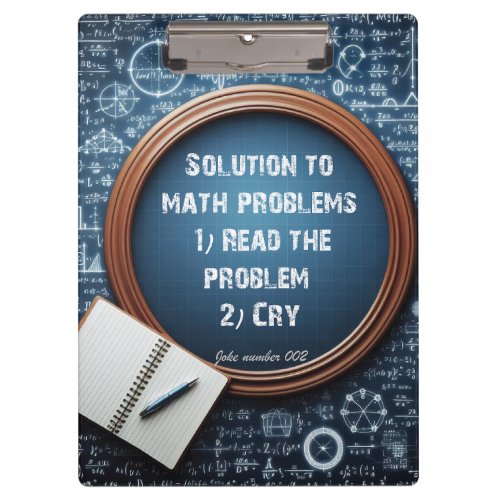 Solution to math problems clipboard
