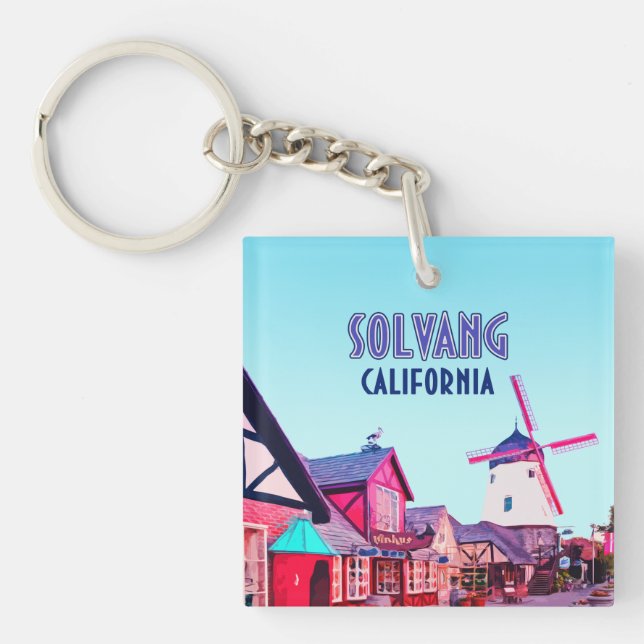 Solvang Danish Downtown California Vintage Keychain (Front)