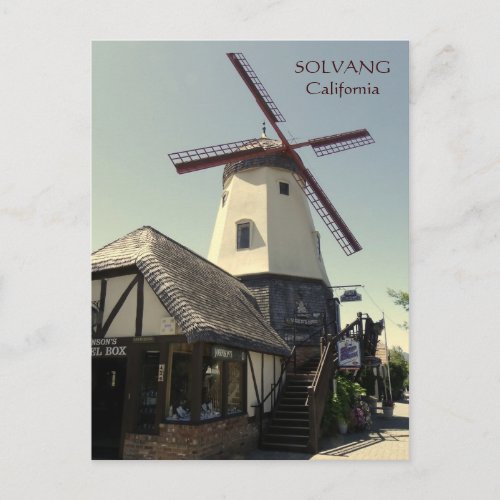 Solvang Windmill Postcard Postcard