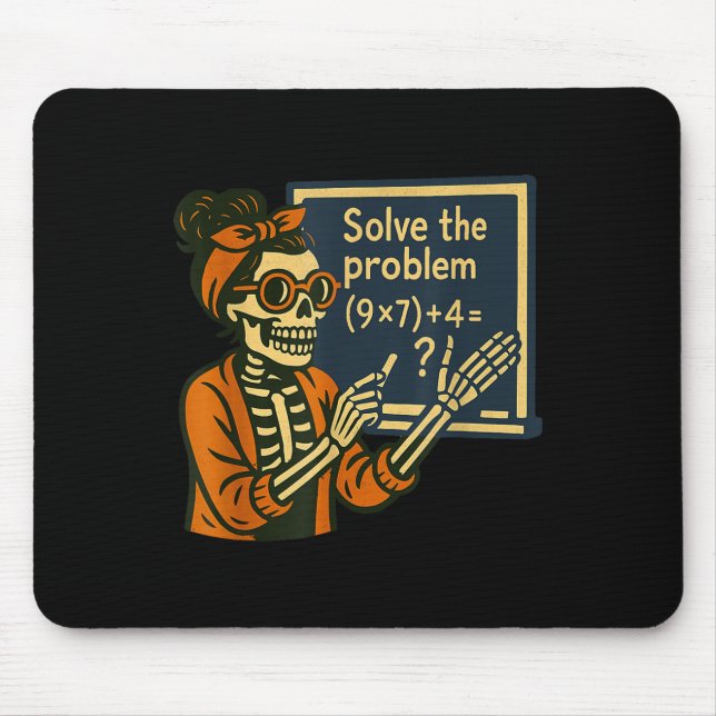 Solve The Problem 9x7+4 67 Meme Six Seven Skeleton Mouse Pad (Front)