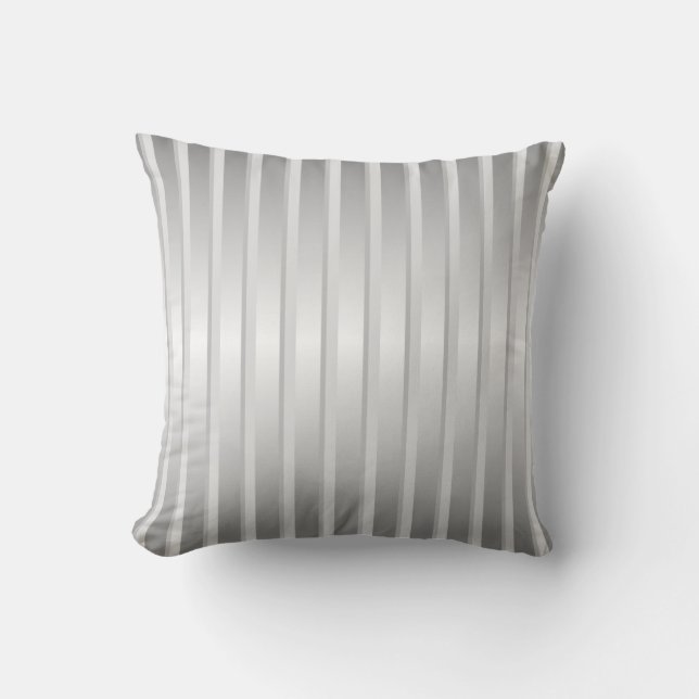 Solver gray stripe throw pillow (Front)