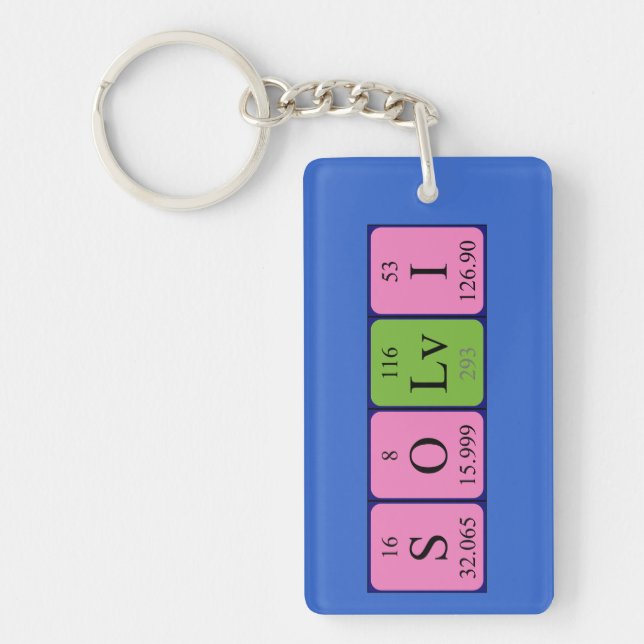 Sölvi periodic table name keyring (Front)