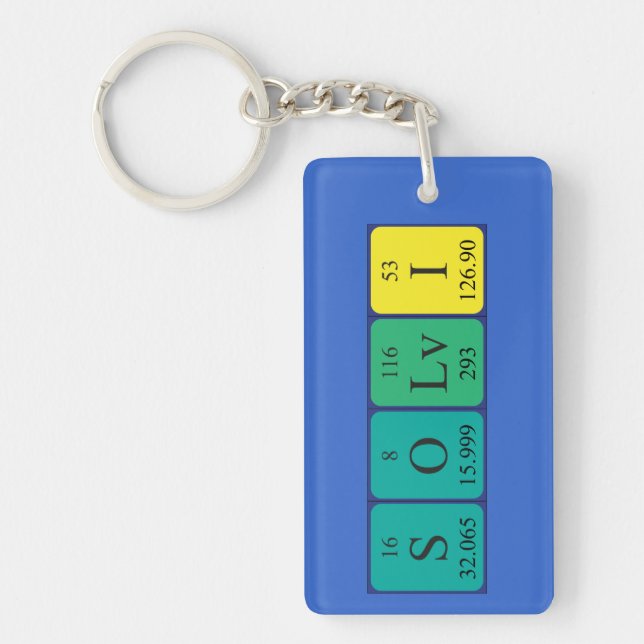 Sölvi periodic table name keyring (Front)