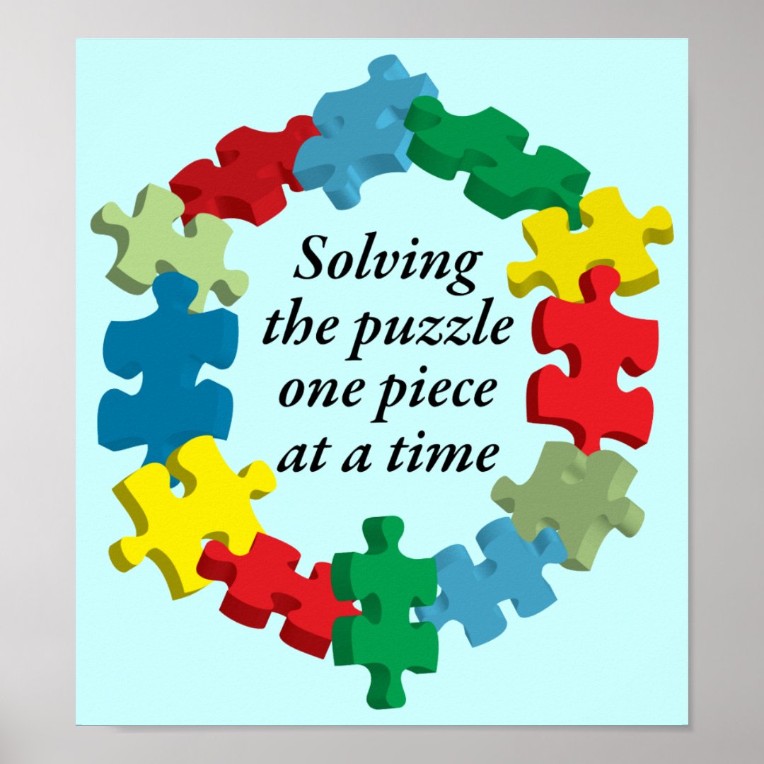 Solving the Puzzle...Poster Art Lt. Blue Poster | Zazzle