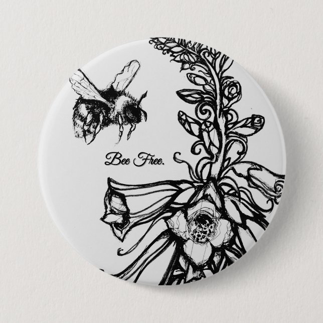 Solwhimsy For the Bees Collection 1 Button (Front)
