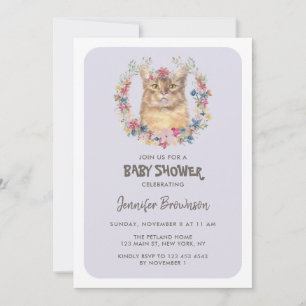 Somali Cat Baby Shower Invitation