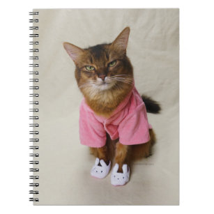 Somali Cat in Robe and Slippers Notebook