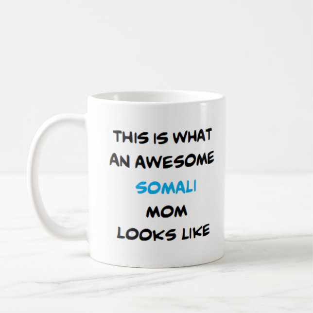 somali cat mom, awesome coffee mug (Left)