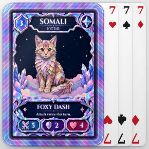Somali Cat, Rainbow Foil Art Poker Cards