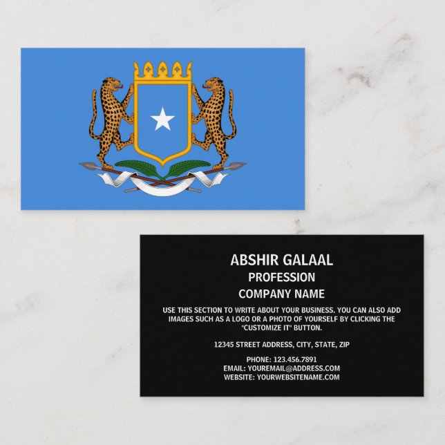 Somali Flag & Coat of Arms, Flag of Somalia Business Card (Front/Back)