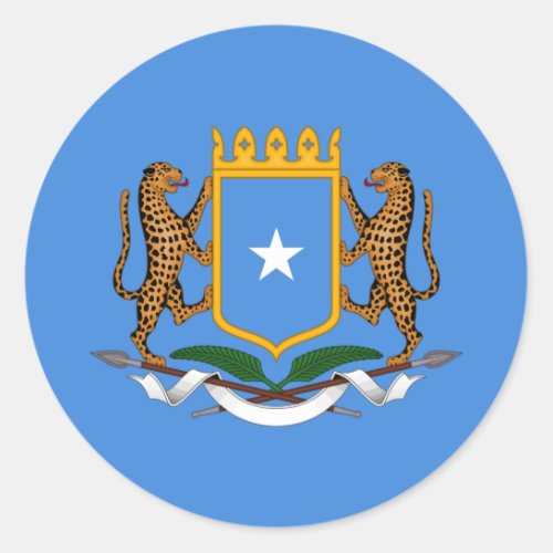 Somali Flag  Coat of Arms Flag of Somalia Classic Round Sticker