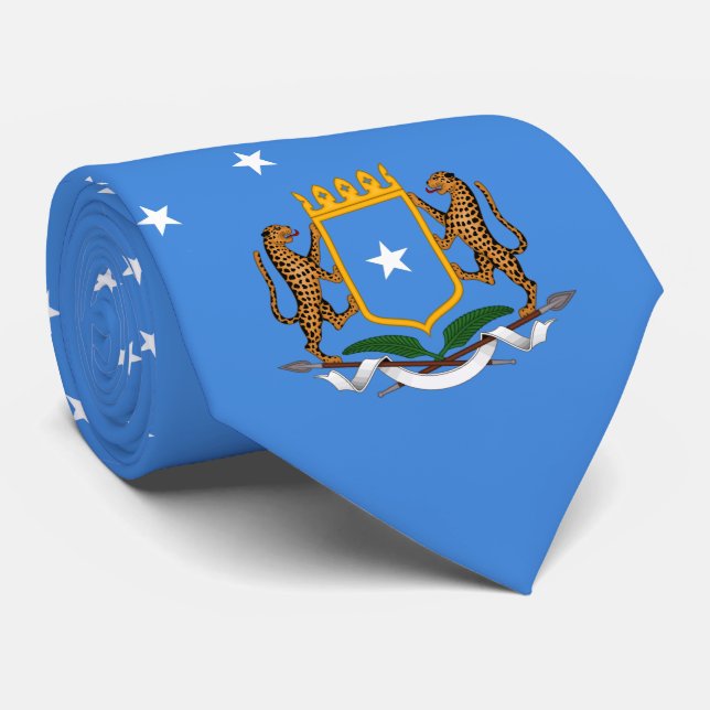 Somali Flag & Coat of Arms, Flag of Somalia Neck Tie (Rolled)