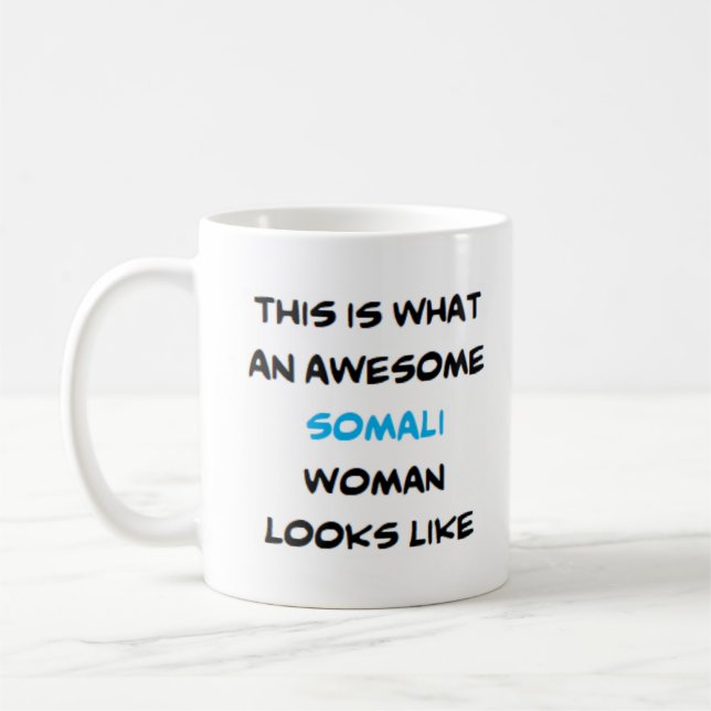 somali woman, awesome coffee mug (Left)