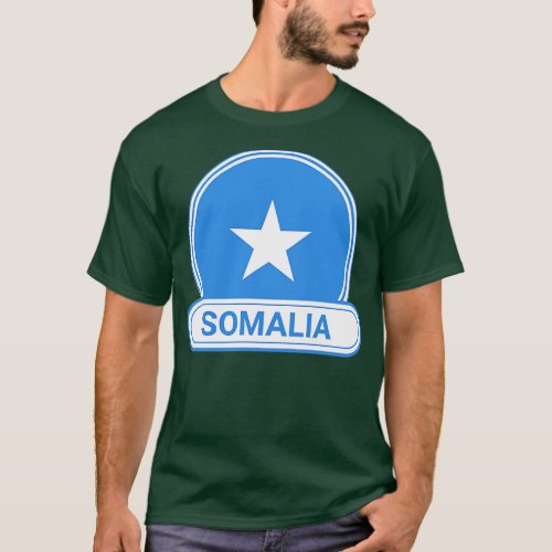 Somalia Country Badge Somalia Flag T_Shirt
