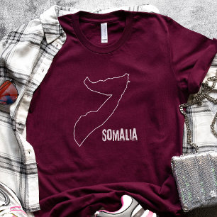 Somalia Country Map Somali Border Line Shape Land T-Shirt