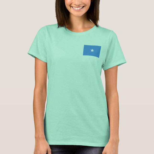 Somalia Flag and Map dk T-Shirt (Front)