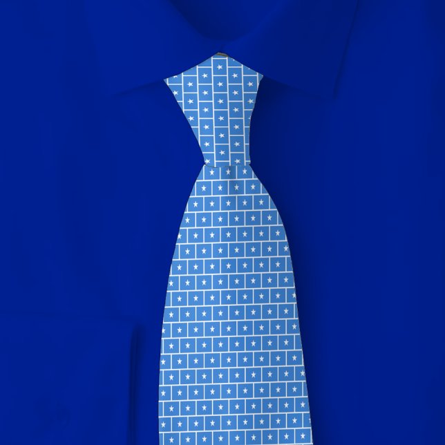 Somalia Flag Brick Pattern Neck Tie (Creator Uploaded)