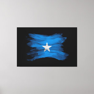 Somalia flag brush stroke, national flag canvas print