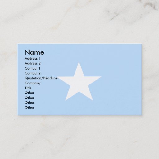 Customizable Somalia Flag Business Card Template
