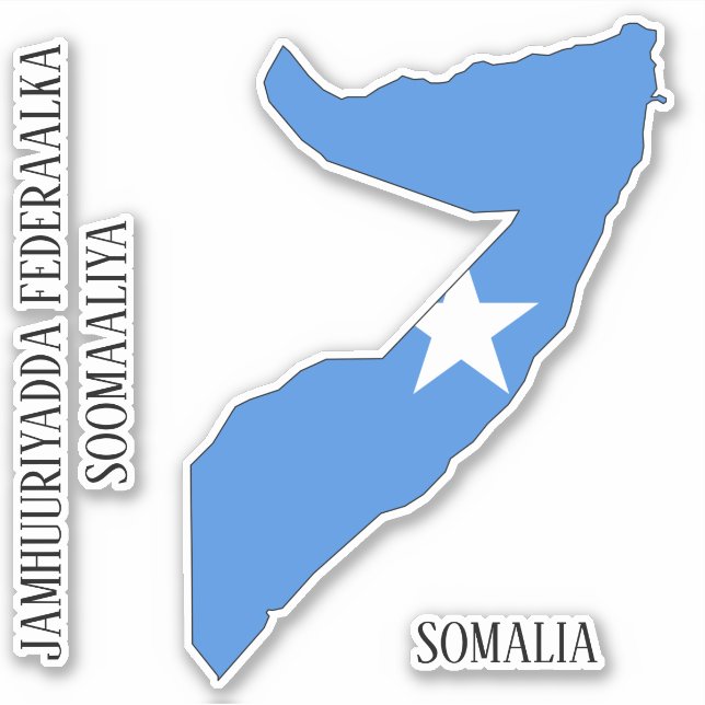 Somalia Flag Charming Patriotic Map Sticker (Front)