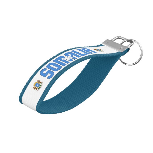 Somalia Flag Charming Patriotic Wrist Keychain (Angled Up)